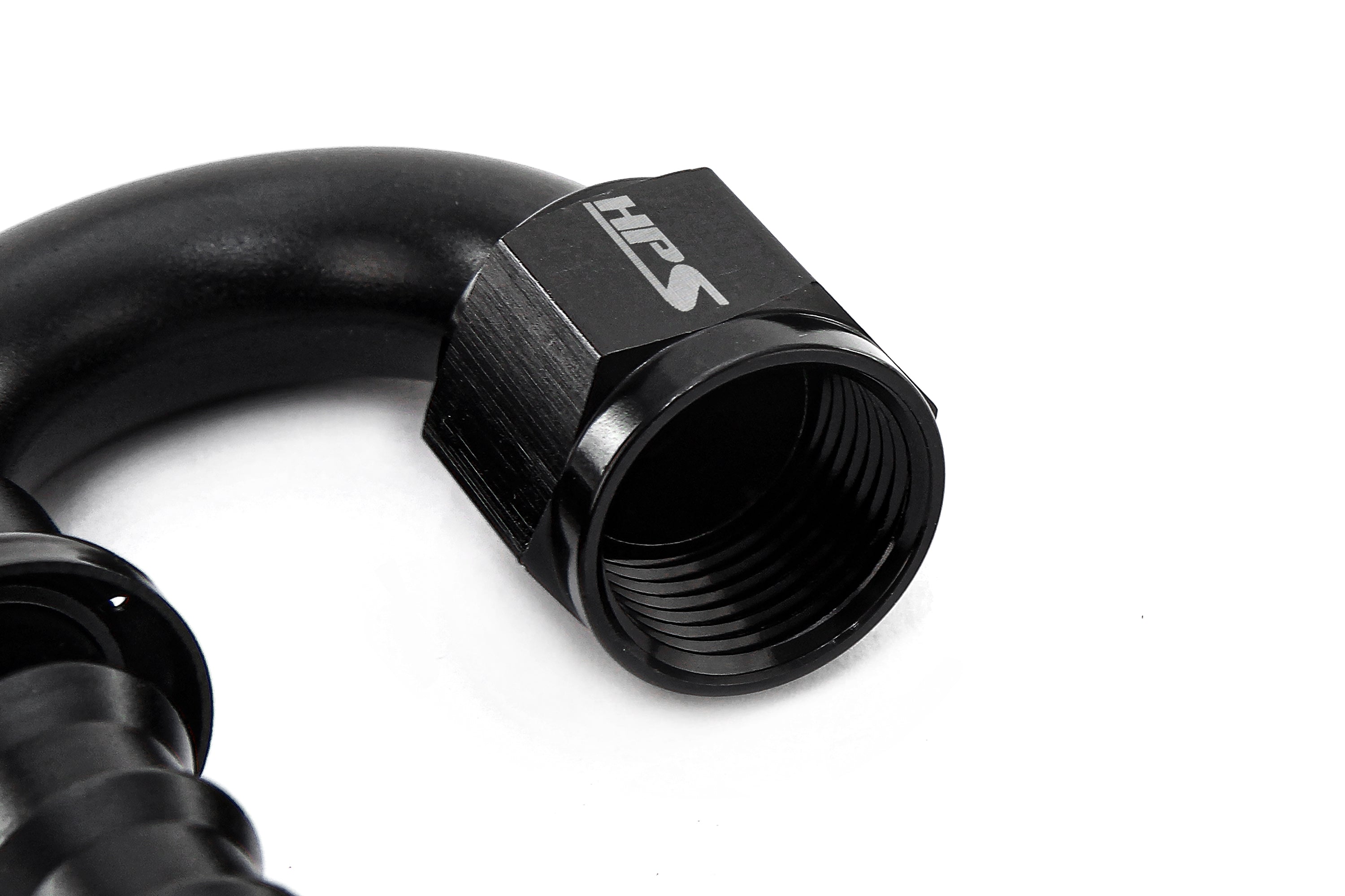 HPS Performance Push-on Hose End to AN Female, Aluminum, Black