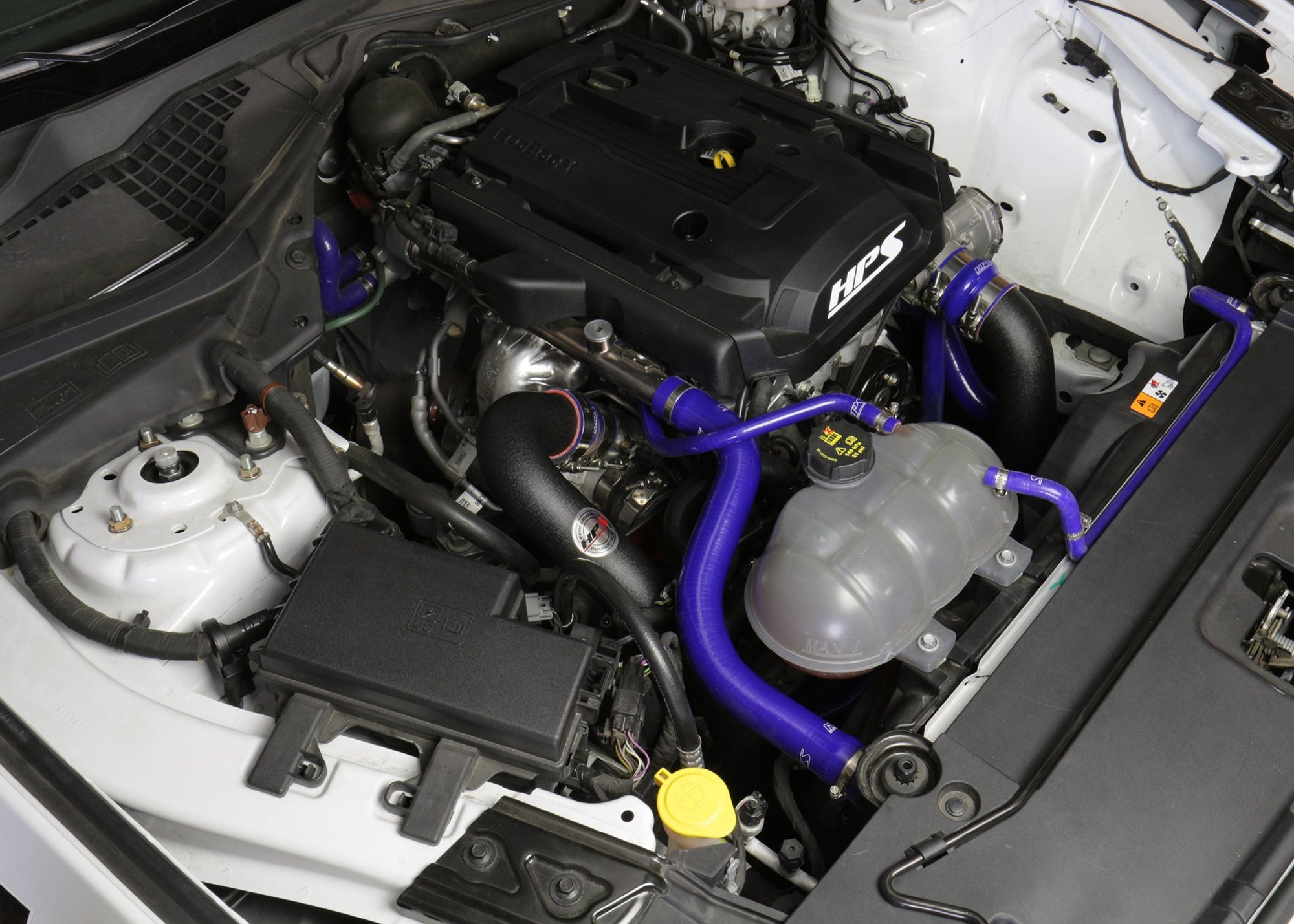 HPS Black Intercooler Hot and Cold Side Charge Pipe Installed 15-17 Ford Mustang Ecoboost 2.3L Turbo 17-102WB