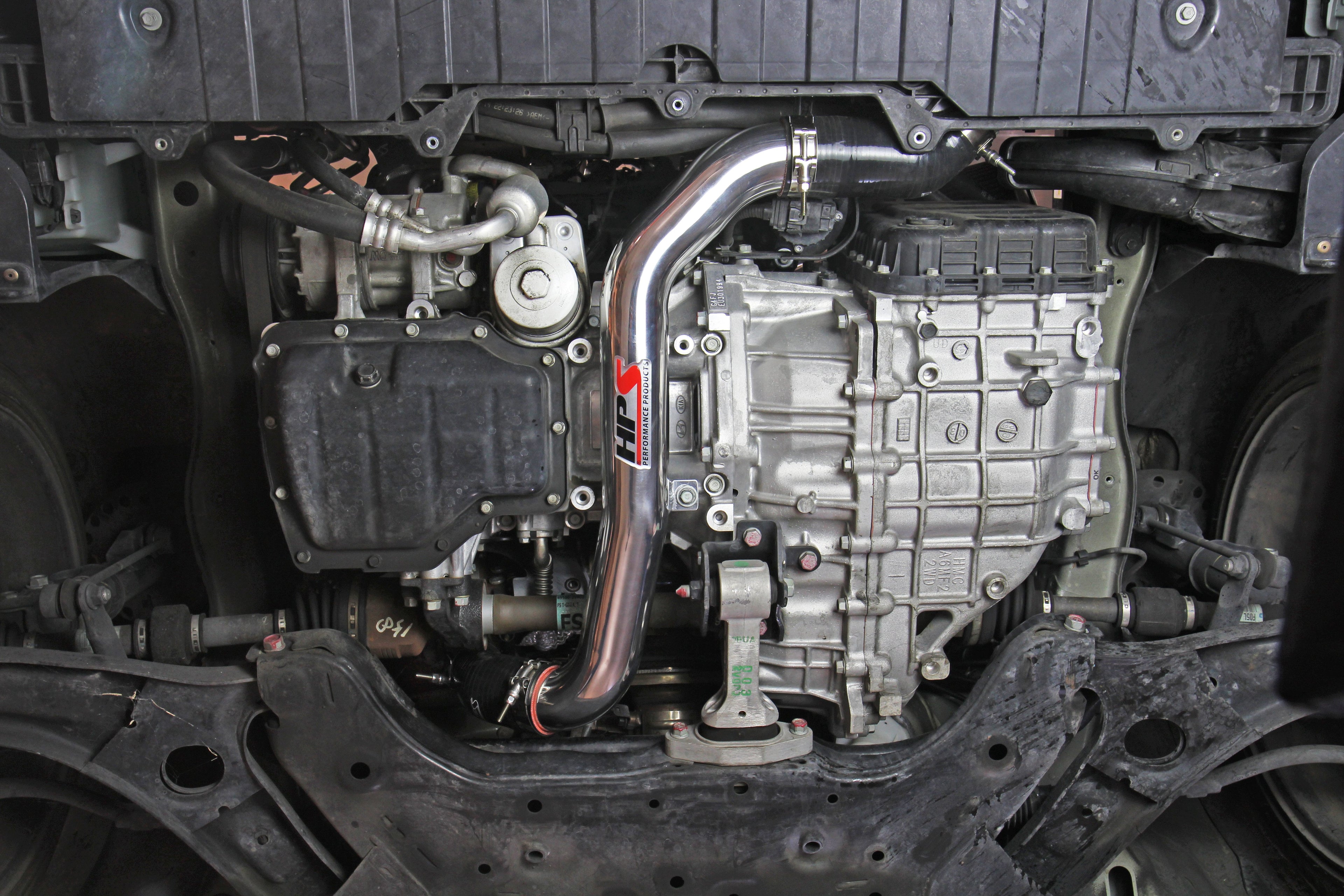 HPS Polish 2.5 inch Intercooler Hot Side Charge Pipe Installed on 2013-2017 Hyundai Veloster 1.6L Turbo 17-106P