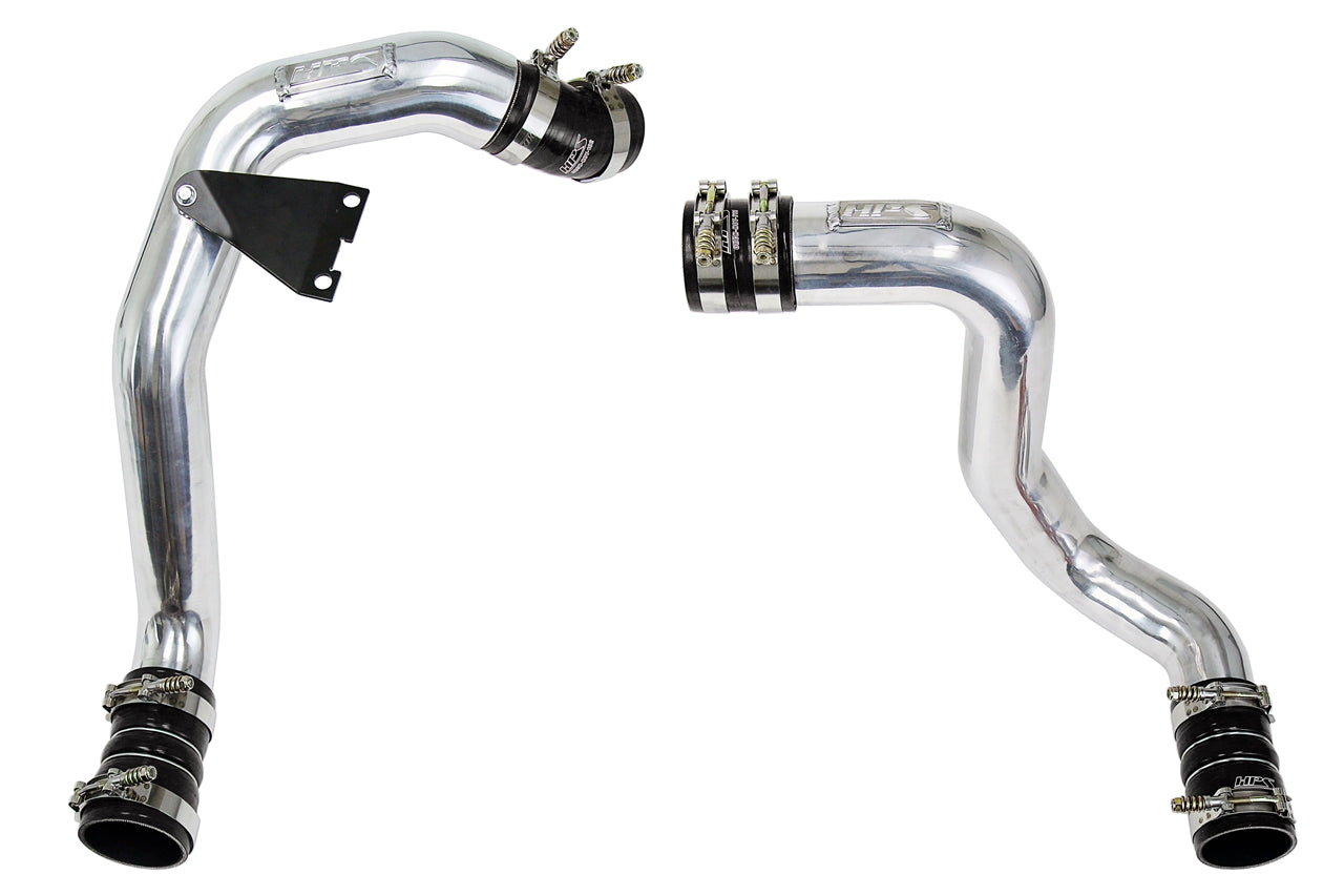 HPS Hot & Cold Side Polish Charge Pipe with Black Intercooler Boots Kit, 03-07 Ford F250 Superduty Powerstroke 6.0L Diesel Turbo 17-145P