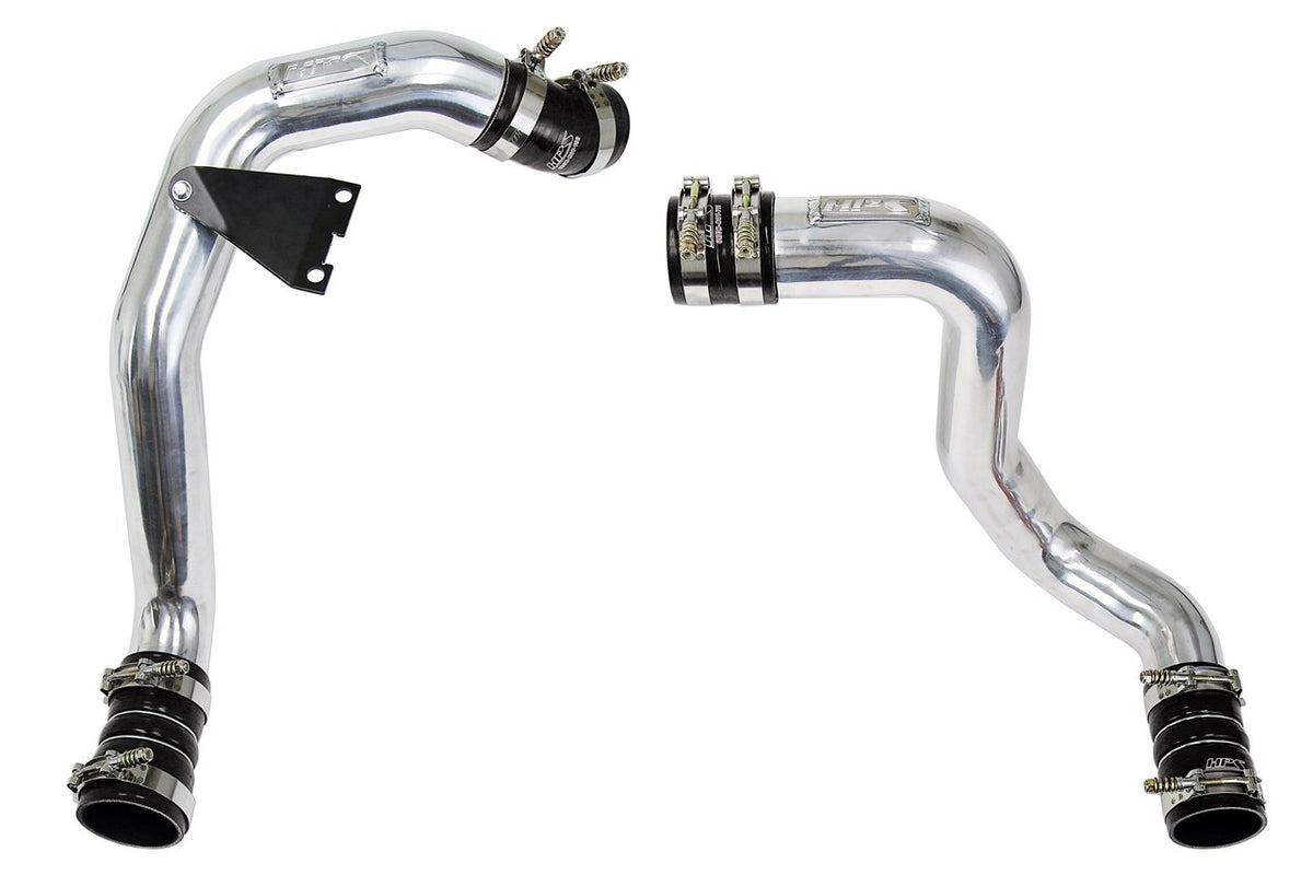 HPS Hot &amp; Cold Side Polish Charge Pipe with Black Intercooler Boots Kit, 03-07 Ford F450 Superduty Powerstroke 6.0L Diesel Turbo 17-145P