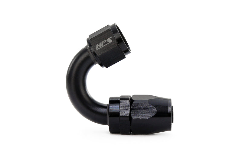 HPS Performance 180 Degree -12 Compression Double Swivel Hose End to AN Female, Aluminum, Black main image 1