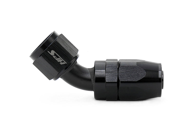 HPS Performance 150 Degree -12 Compression Double Swivel Hose End to AN Female, Aluminum, Black main image 1