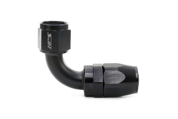 HPS Performance 150 Degree -12 Compression Double Swivel Hose End to AN Female, Aluminum, Black main image 0