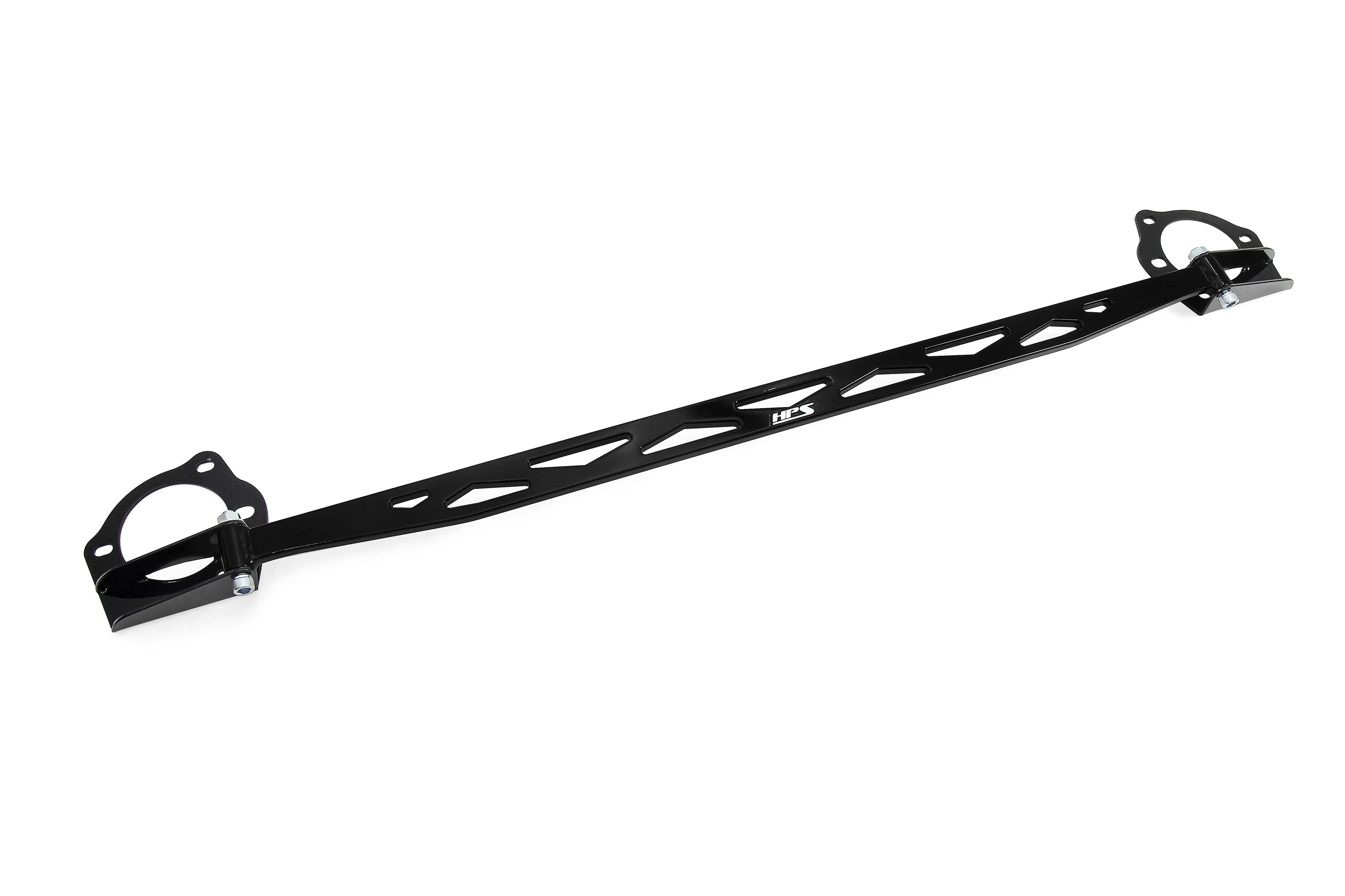 HPS Performance Black Front Strut Bar billet aluminum 2016-2023 Honda Civic 1.5 turbo 42-111GB