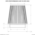 HPS Performance 6" Air Filter, 7" Length, 7.5" Base, 5" Top, HPS-4303