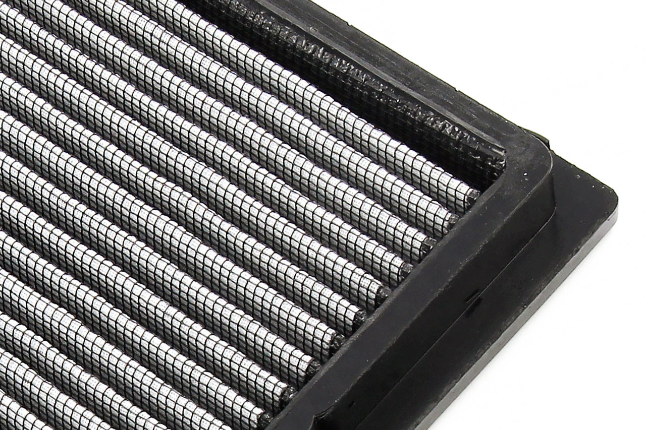 HPS Performance Drop In Panel Air Filter 2014-2019 Toyota Tundra 4.6L V8 Off Road Washable pre oiled WHITE closeup detail cotton woven stainless mesh