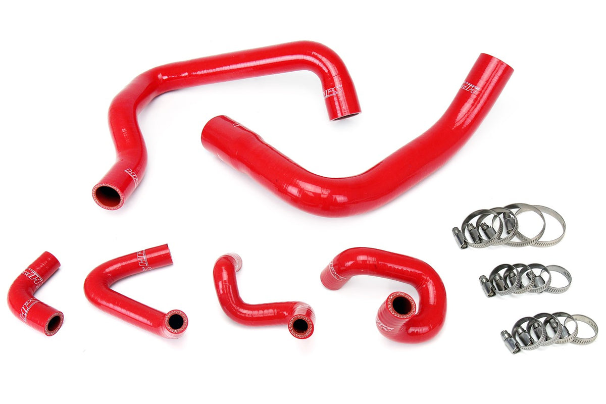 HPS Red Reinforced Silicone Radiator and Heater Hose Kit Coolant Ford 86-93 Mustang GT / Cobra 57-1010-RED