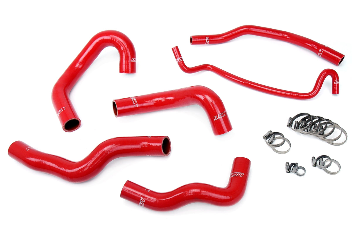 HPS Red Reinforced Silicone Radiator Hose Kit Coolant Ford 05-06 Mustang V8 57-1013-RED