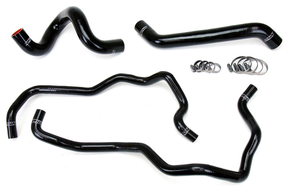 HPS Black Reinforced Silicone Radiator + Heater Hose Kit Jeep 07-11 Wrangler JK 3.8L V6 57-1220-BLK