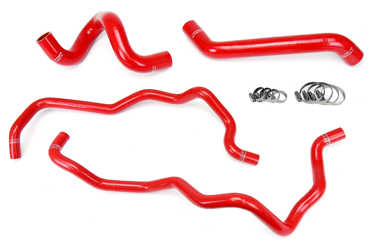 HPS Red Reinforced Silicone Radiator + Heater Hose Kit Jeep 07-11 Wrangler JK 3.8L V6 Left Hand Drive , 57-1220-RED