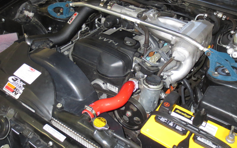 HPS Red Reinforced Silicone Radiator Hose Kit Coolant Lexus 92-99 SC300 Non Turbo 2JZGE 3.0L I6 57-1225-RED Installed