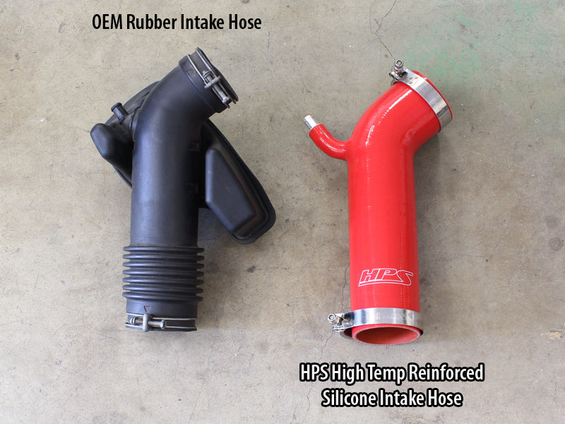 HPS Reinforced Silicone Post MAF Air Intake Hose Kit Lexus 01-05 IS300 I6 3.0L vs OEM Rubber Intake Hose