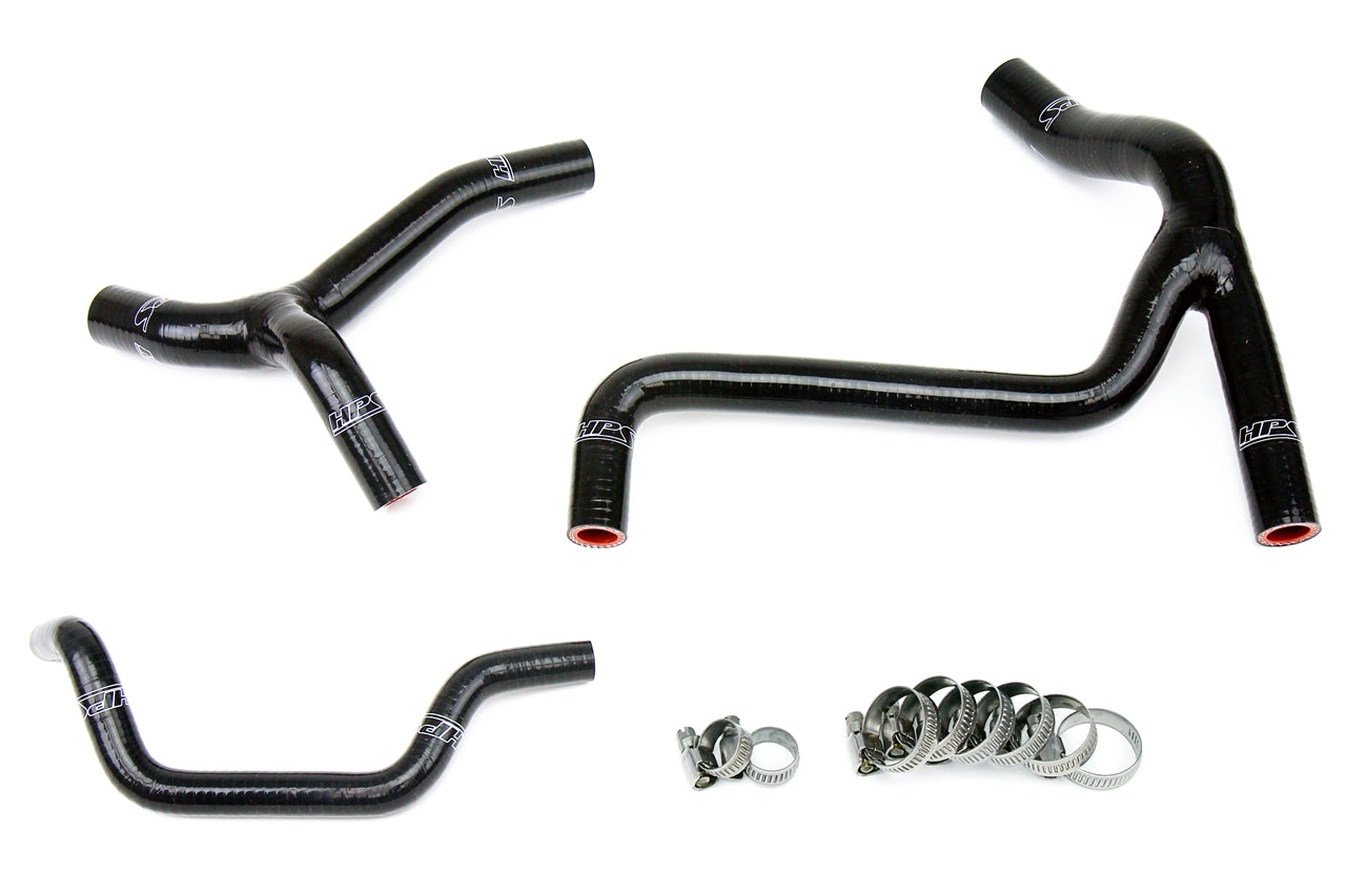 HPS Black Reinforced Silicone Radiator Hose Kit Coolant Kawasaki 10-12 KX450F 57-1246-BLK
