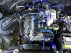 HPS Blue Reinforced Silicone Air Intake Hose Kit Lexus 96-97 LX450 57-1289-BLUE Installed