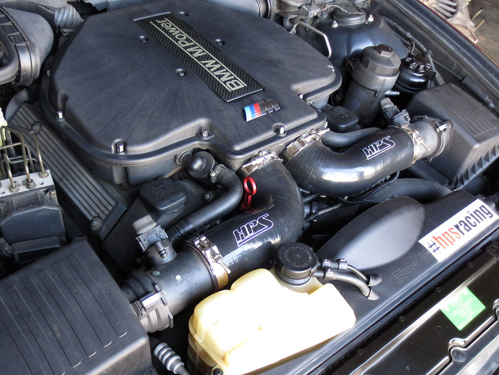 HPS Black Silicone Air Intake Kit Post MAF Hose 1998-2003 BMW M5 E39 5.0 V8 57-1291-BLK