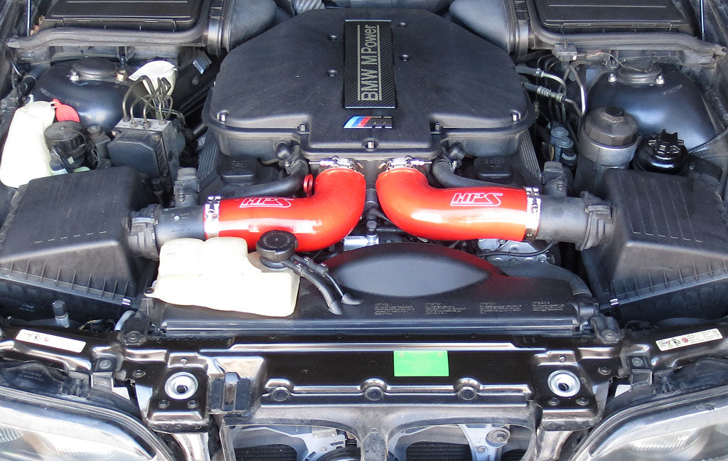 HPS Silicone Air Intake Kit Post MAF Hose Installed 1998-2003 BMW M5 E39 5.0 V8 57-1291