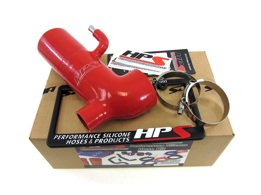 HPS Red Reinforced Silicone Post MAF Air Intake Hose Kit - Retain Stock Sound Tube Subaru 13-16 BRZ 57-1294-RED
