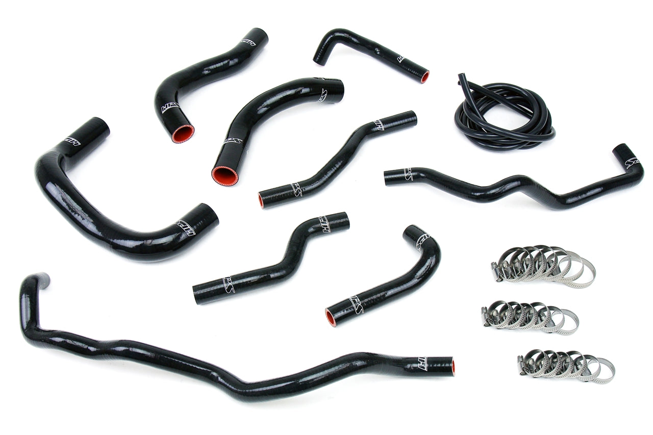 HPS Reinforced Black Silicone Radiator + Heater Hose Kit Coolant Scion 08-14 iQ 1.3L 57-1341-BLK
