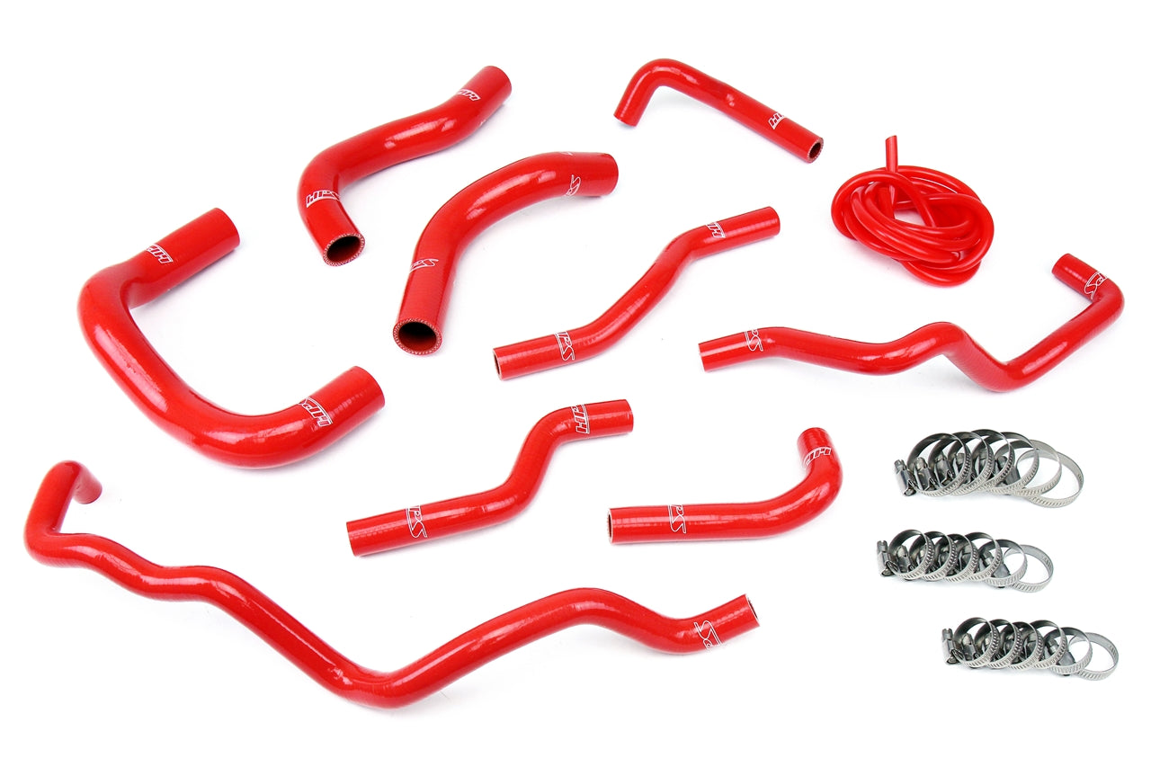 HPS Reinforced Red Silicone Radiator + Heater Hose Kit Coolant Scion 08-14 iQ 1.3L 57-1341-RED