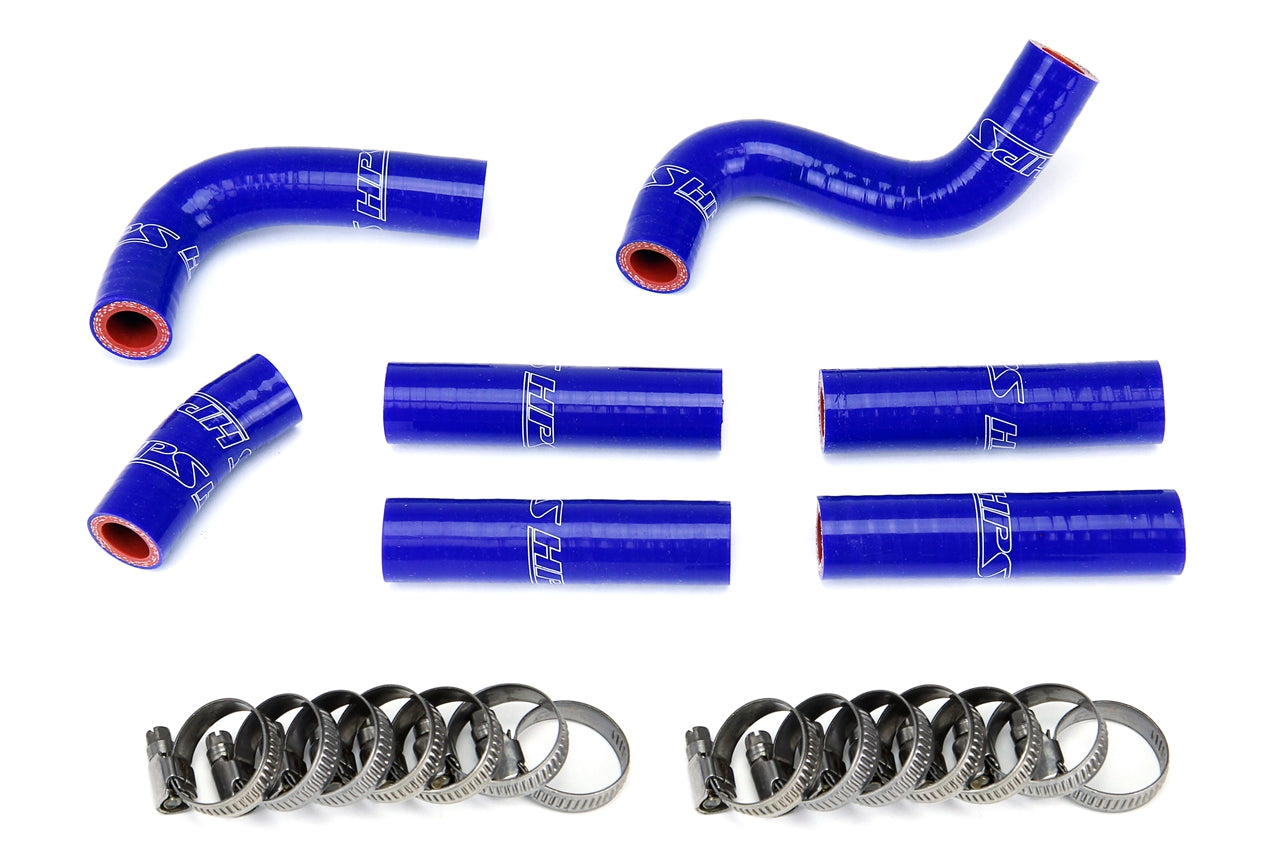 HPS Blue Reinforced Silicone Complete Pesky Heater Hose Kit 1FZ-FE Toyota 92-97 Land Cruiser FJ80 4.5L I6 without rear heater 57-1344-BLUE