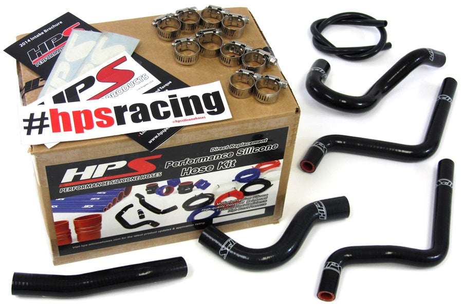 HPS Black Reinforced Silicone Radiator Hose Kit Honda 03-04 CR125R 2 Stroke 57-1372-BLK