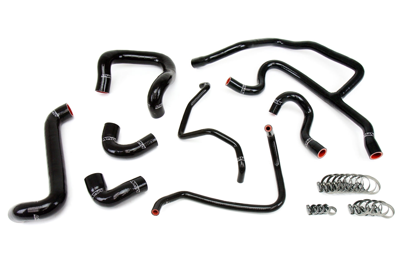 HPS Black Silicone Radiator + Heater Hose Kit 1988-1992 BMW E30 325i 325is 325ix 2.5L 8pcs set 57-1427-BLK