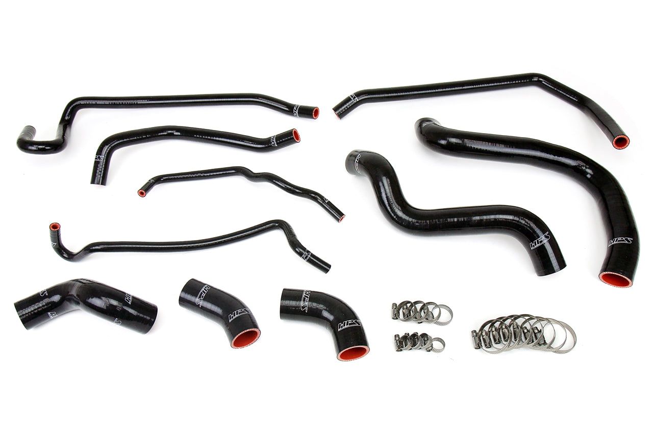 HPS Black Silicone Radiator + Heater Hose Kit 2011-2014 Ford Mustang GT 5.0L V8 and Boss 302 57-1429-BLK