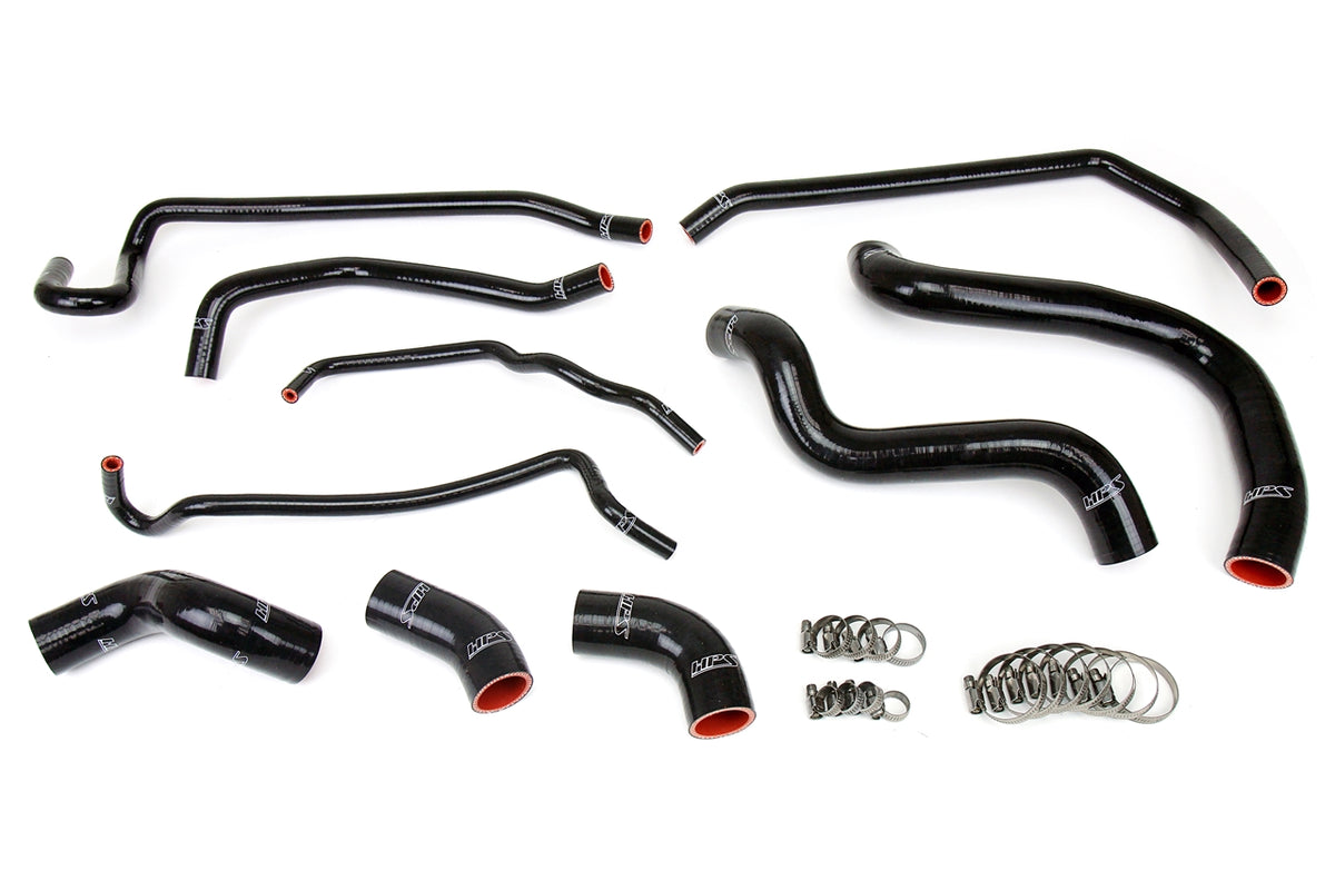 HPS Black Reinforced Silicone Radiator and Heater Hose Kit Coolant Ford 11-14 Mustang GT 5.0L V8 &amp; Boss 302 57-1429-BLK