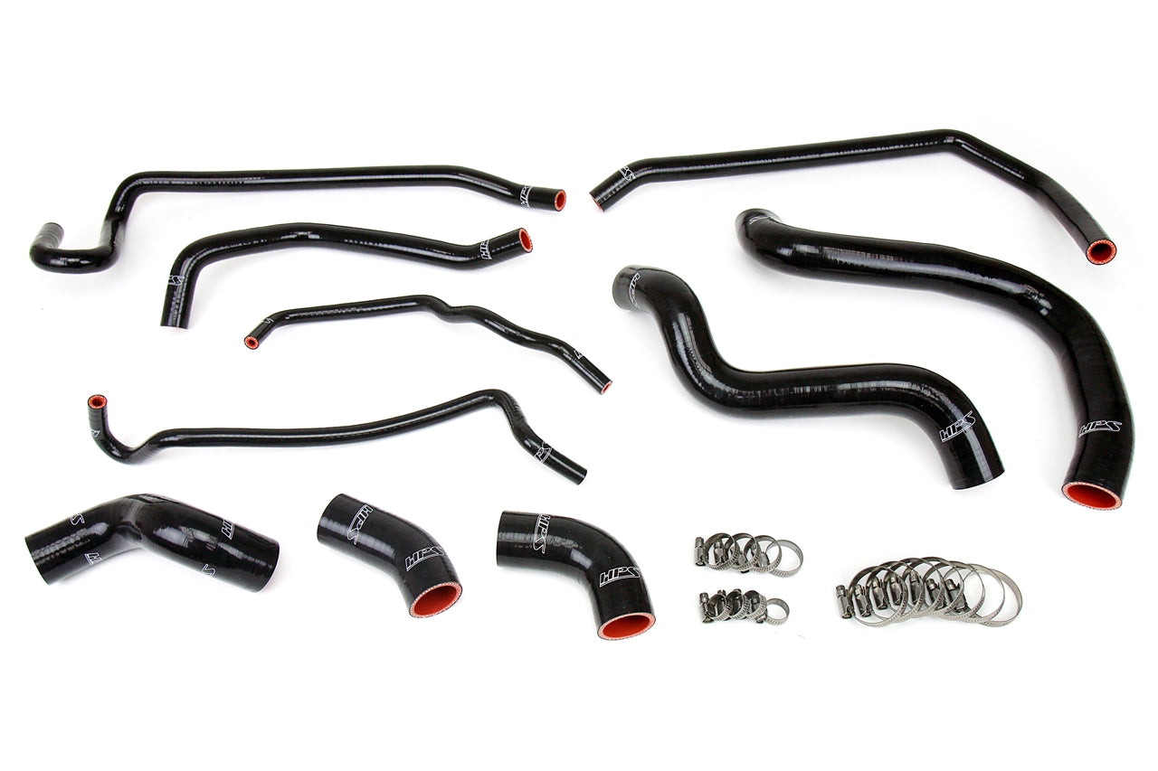 HPS Black Reinforced Silicone Radiator and Heater Hose Kit Coolant Ford 11-14 Mustang GT 5.0L V8 & Boss 302 57-1429-BLK