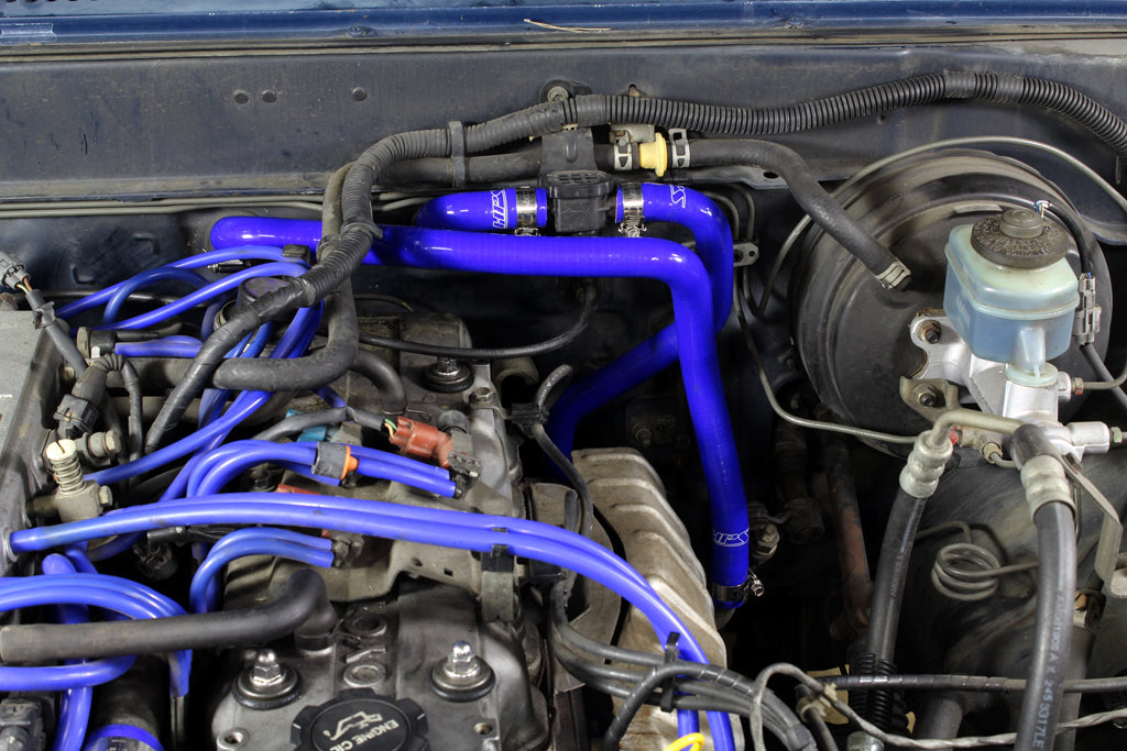 HPS Blue Reinforced Silicone Heater Hose Kit Toyota 89-95 4Runner 22RE Non Turbo EFI LHD