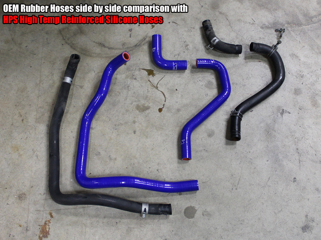 HPS Silicone Heater Hose Kit 1989-1995 Toyota 4Runner 22RE Non Turbo EFI 57-1430 vs OEM Comparison