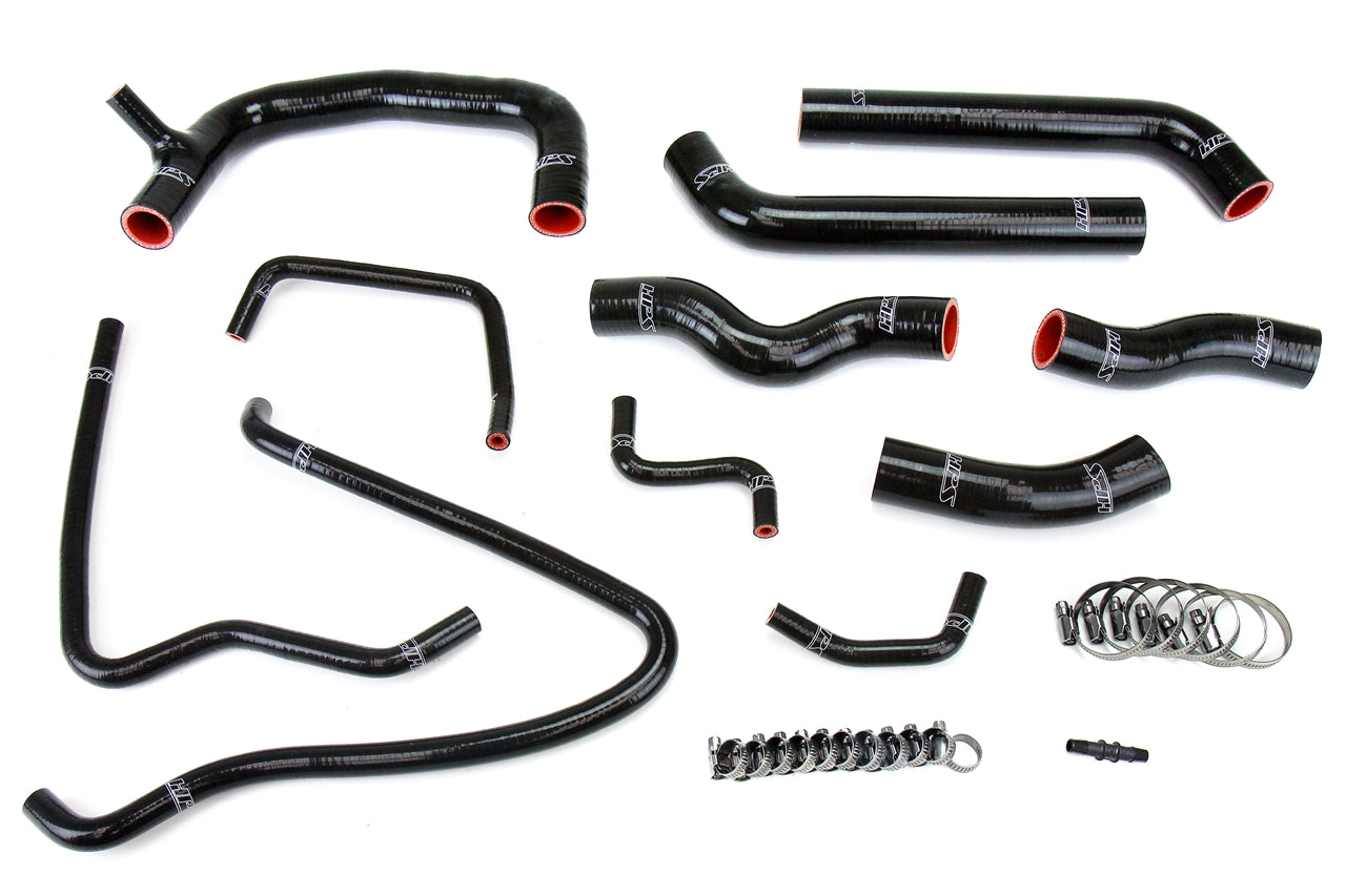 HPS Reinforced Black Silicone Radiator Hose Kit Coolant (10pcs Set) Toyota 00-05 MR2 Spyder 57-1432-BLK