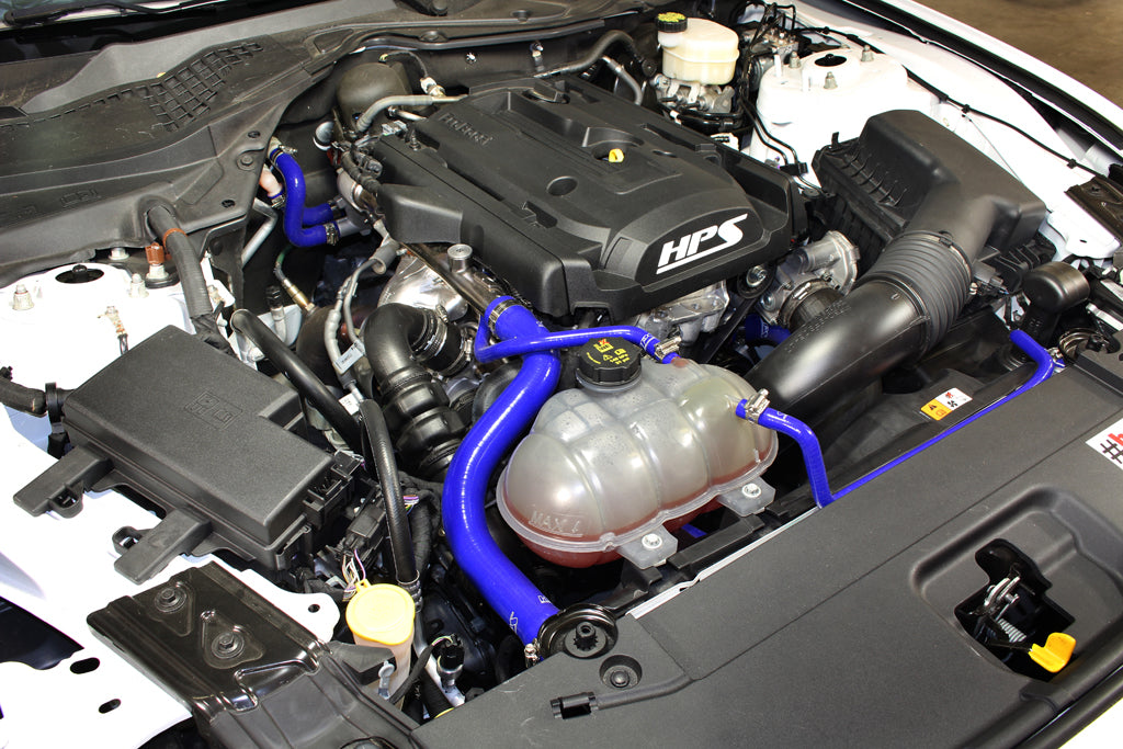 HPS Silicone Radiator + Heater Hose Kit Installed 2015-2020 Ford Mustang Ecoboost 2.3L Turbo 57-1452