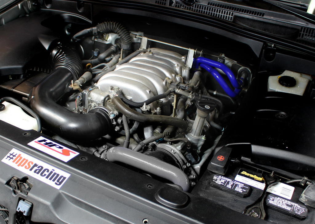 HPS Blue Reinforced Silicone Heater Hose Kit Coolant Toyota 03-09 4Runner 4.7L V8 57-1467H-BLUE Installed