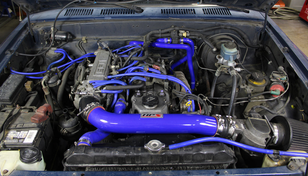 HPS Blue Silicone Radiator + Heater Hose Kit Coolant Toyota 89-95 Pickup  22RE Non Turbo EFI LHD - HPS Performance