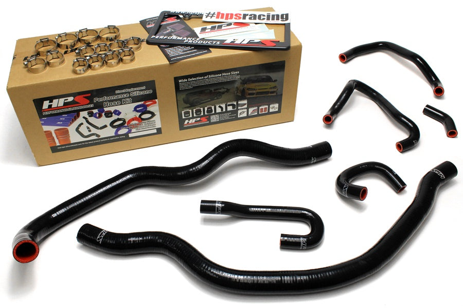 HPS Black Reinforced Silicone Radiator and Heater Hose Kit Coolant Honda 06-09 S2000 57-1490-BLK