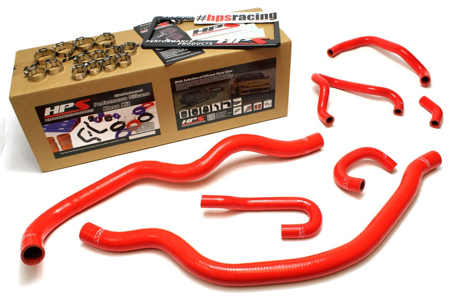 HPS Red Reinforced Silicone Radiator and Heater Hose Kit Coolant Honda 06-09 S2000 57-1490-RED
