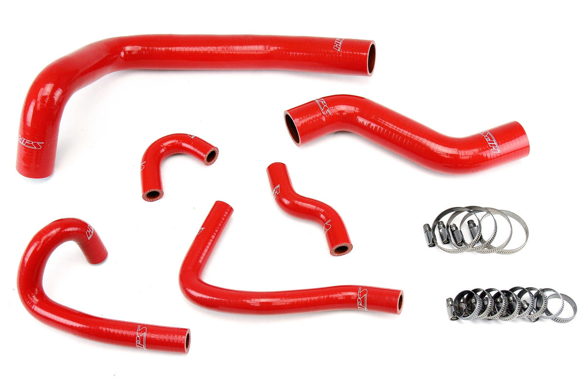 HPS Red Reinforced Silicone Radiator and Heater Hose Kit Coolant Mazda 93-95 RX7 FD3S 57-1491-RED