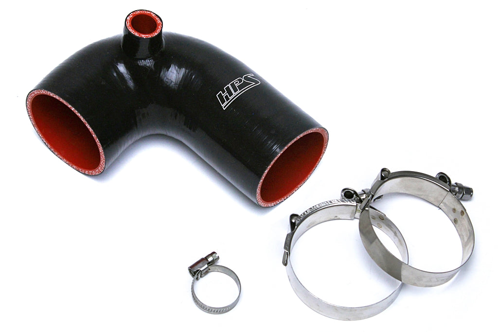 HPS Black Reinforced Silicone Post MAF Air Intake Hose Kit Mazda 06-08 MX-5 Miata NC1 57-1493-BLK