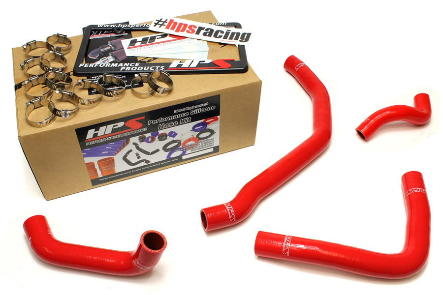 HPS Red Reinforced Silicone Radiator Coolant Hose Kit (4pc set) rear engine Toyota 90-99 MR2 3SGTE Turbo 57-1500-RED