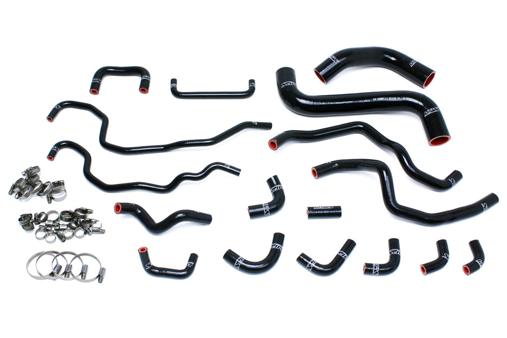 HPS Black Reinforced Silicone Radiator + Heater Hose Kit Subaru 15-16 WRX STI 2.5L Turbo 57-1516-BLK