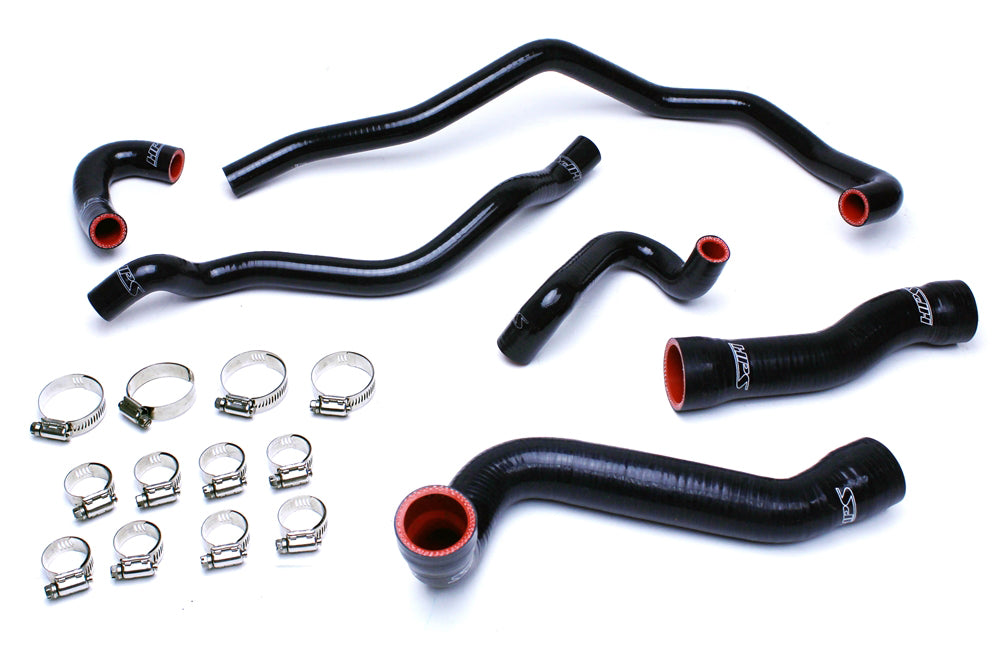 HPS Black Reinforced Silicone Radiator + Heater Hose Kit Coolant BMW 01-06 E46 M3 57-1543-BLK