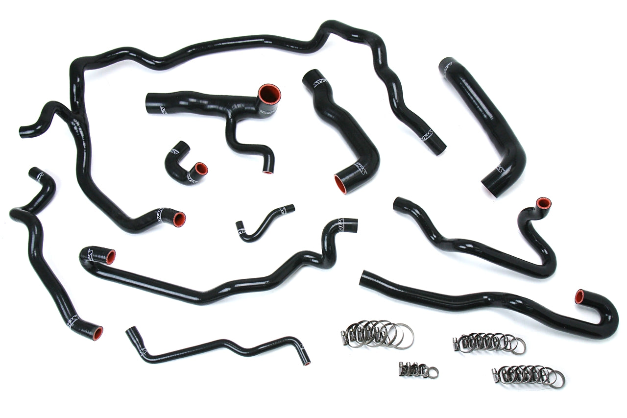 HPS Black Reinforced Silicone Radiator + Heater Hose Kit Coolant BMW 04-05 530i E60 Left Hand Drive 57-1552-BLK