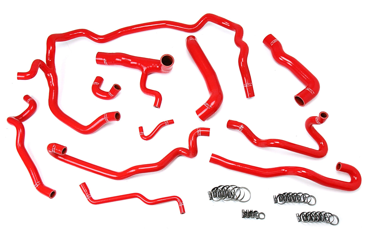 HPS Red Silicone Radiator + Heater Hose Kit 2004-2005 BMW 530i E60 57-1552-RED