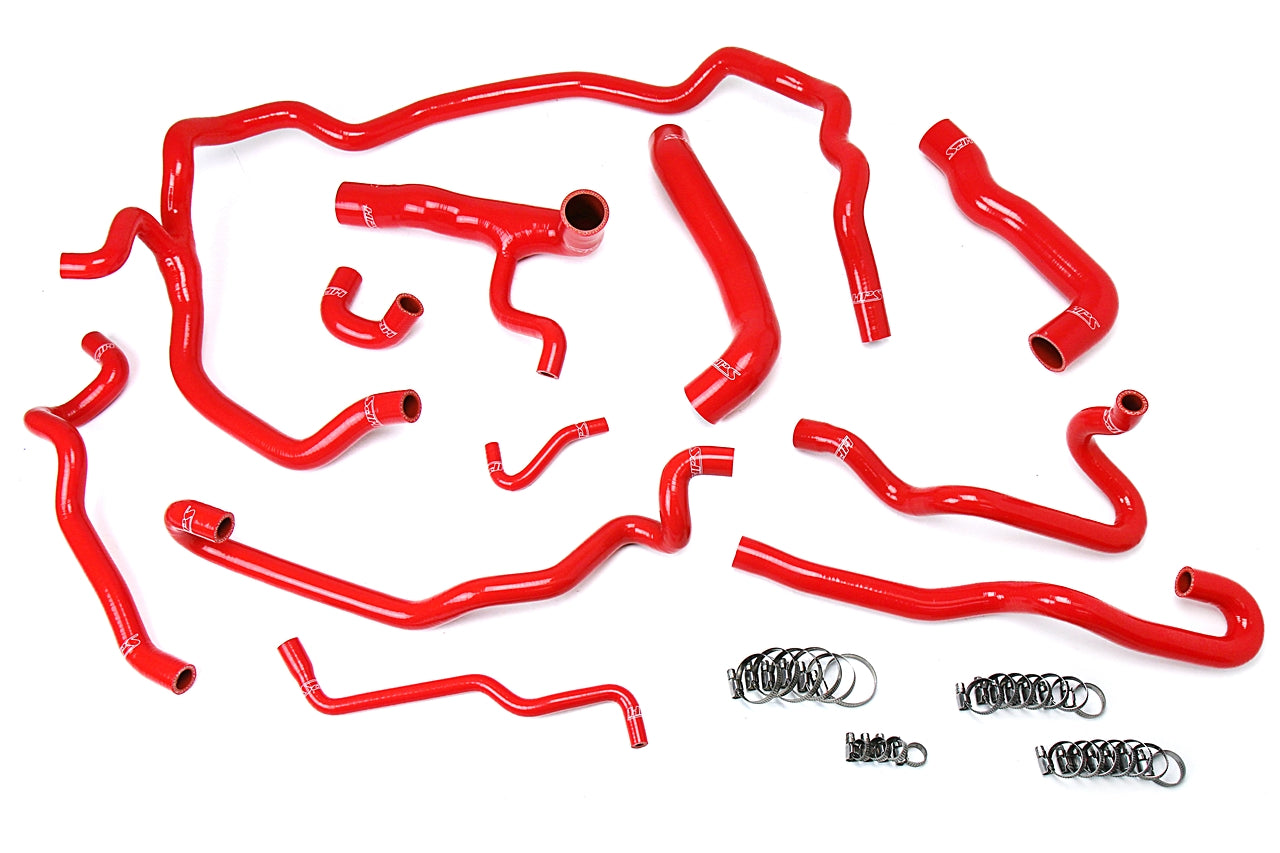 HPS Red Silicone Radiator + Heater Hose Kit 2004-2005 BMW 530i E60 57-1552-RED