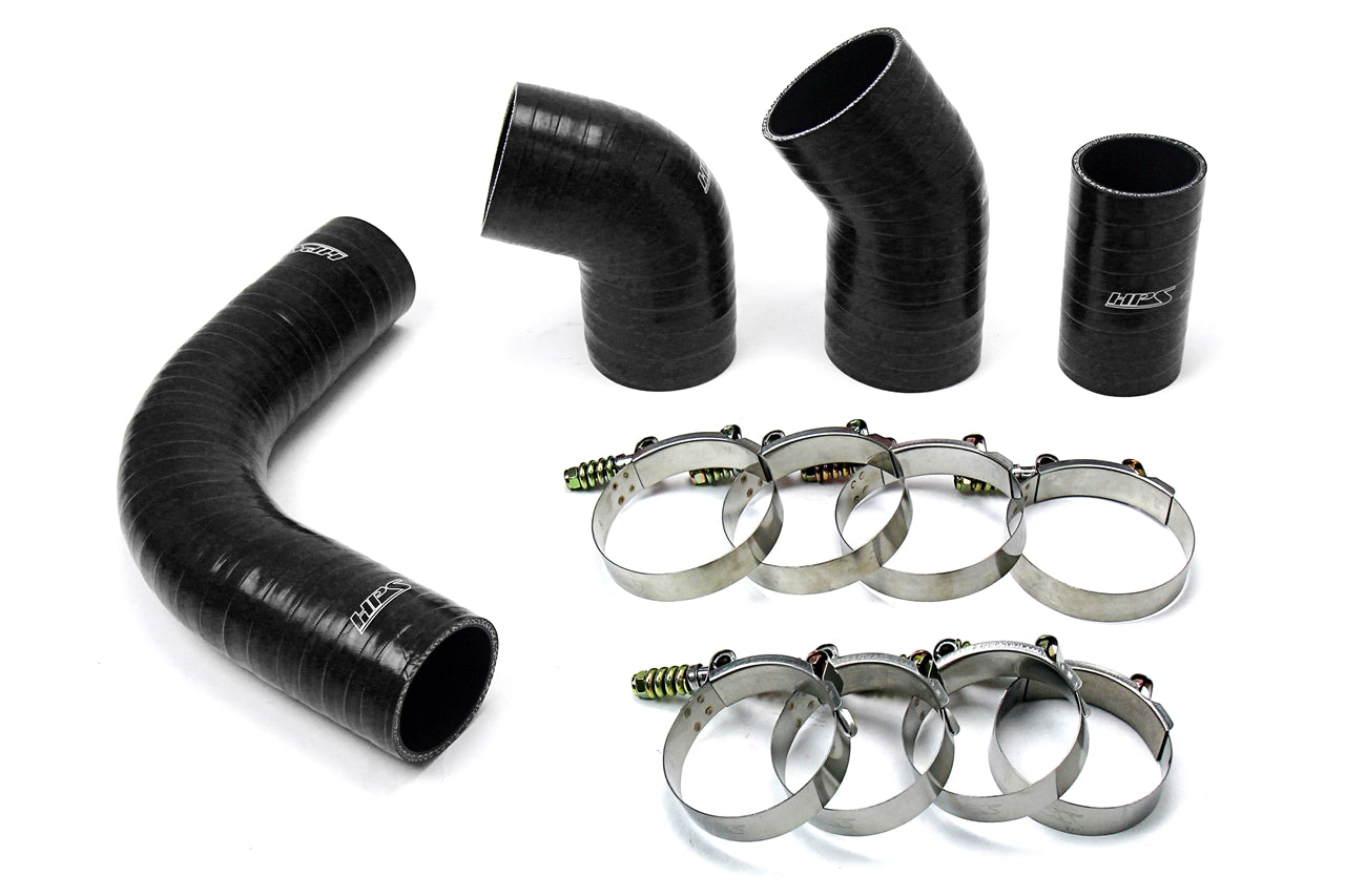 HPS Black High Temp Aramid Reinforced Silicone Intercooler Hose Boots Kit Chevy 2002-2004 Silverado 2500 HD 6.6L Duramax LB7 Diesel 57-1575-BLK