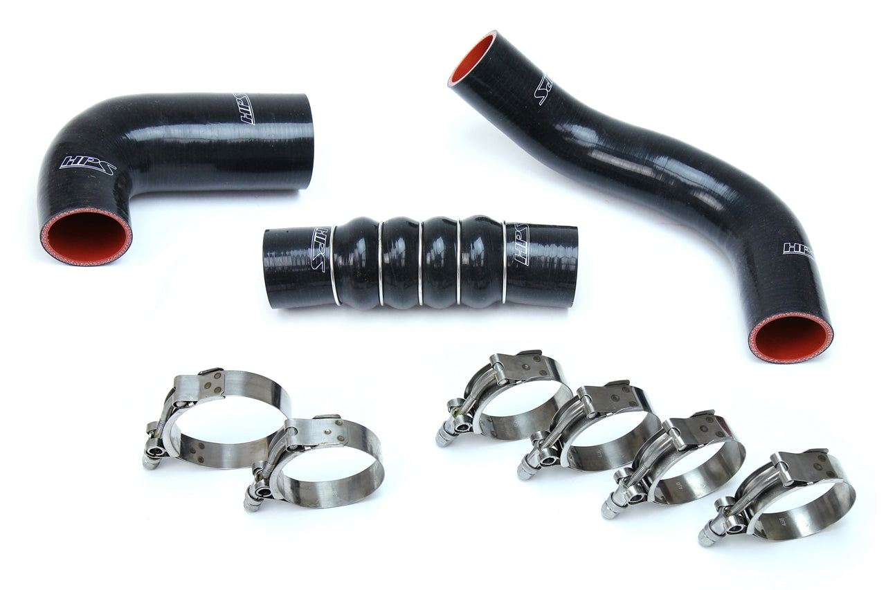 HPS Black Reinforced Silicone Intercooler Hose Kit Honda 16-18 Civic 1.5L Turbo 57-1599-BLK
