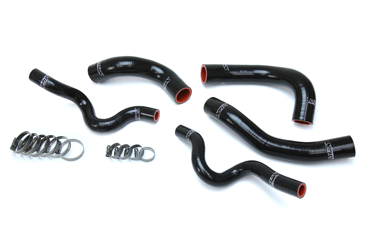 HPS Reinforced Black Silicone Radiator Hose Kit Coolant Hyundai 13-17 Veloster 1.6L Turbo 57-1630-BLK