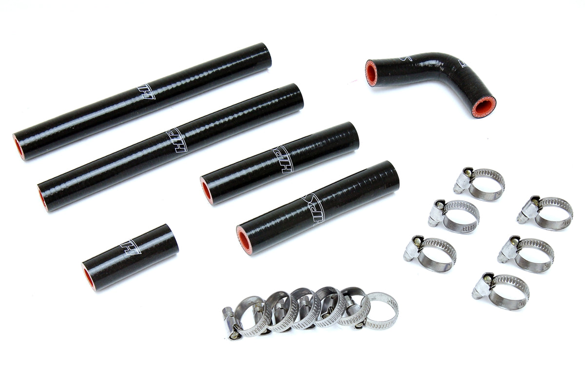HPS Black Reinforced Silicone Heater Hose Kit 1FZ-FE Toyota 92-97 Land Cruiser FJ80 4.5L I6 equipped with rear heater 57-1638-BLK